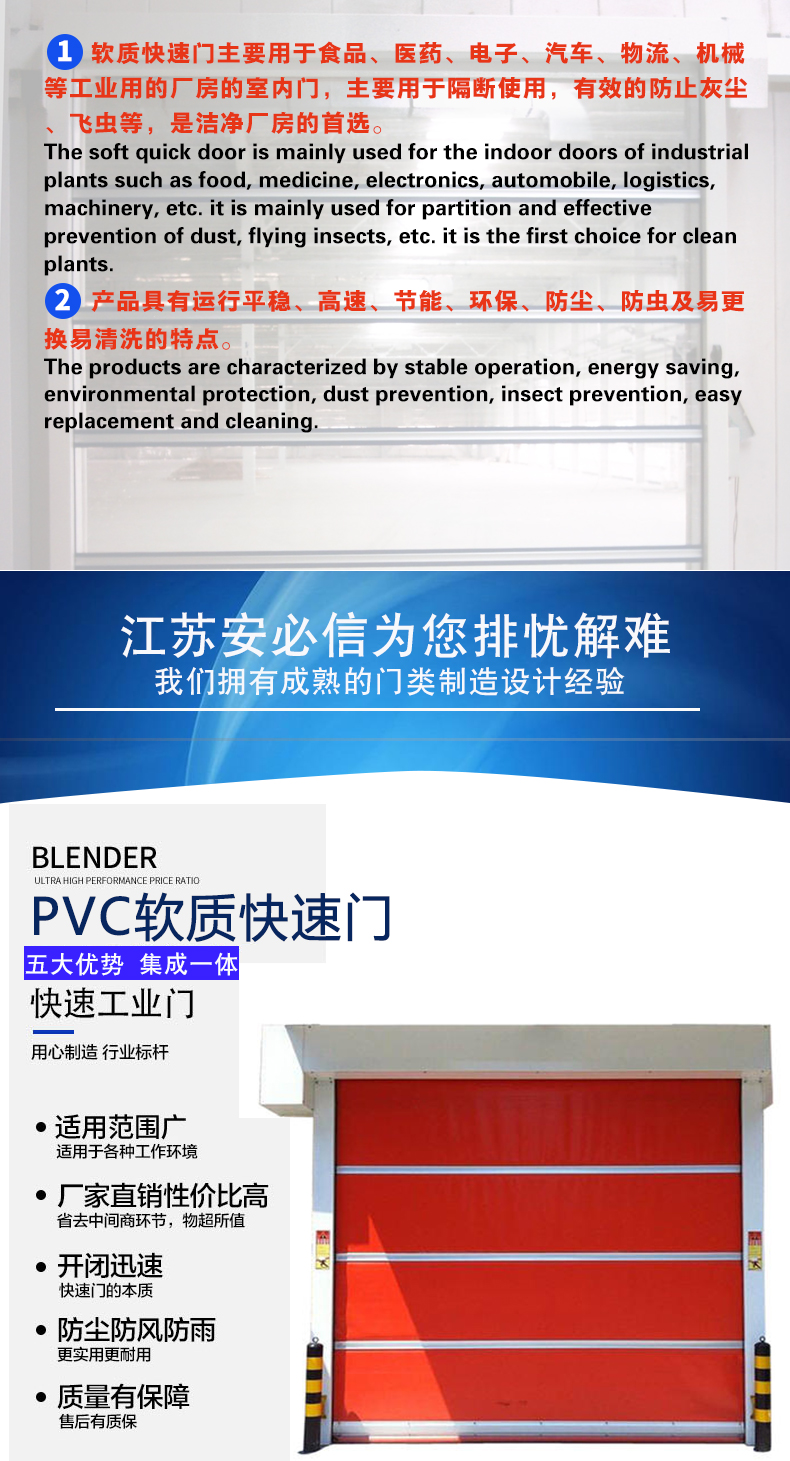  PVC rapid rolling shutter door